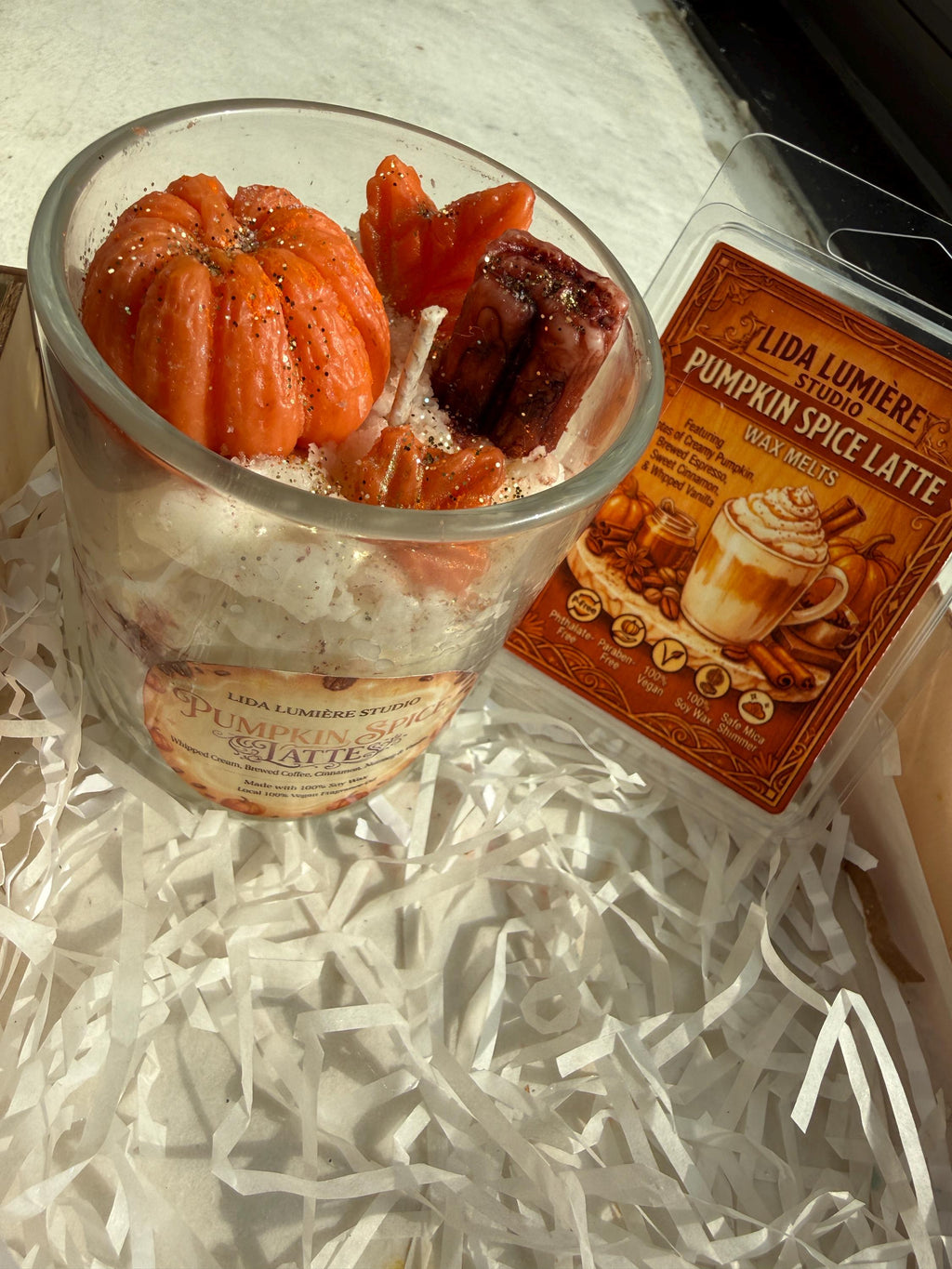 Pumpkin Spice Latte Soy Candle • 12oz Glass Jar • Fall Coffee & Spice