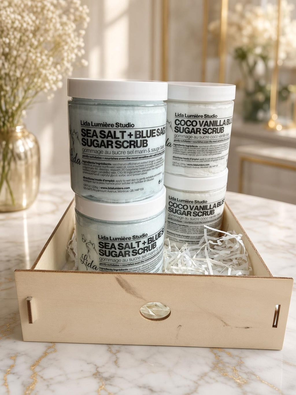 Sensitive skin- 8 oz 2‑in‑1 Body Scrub + Lotion — Sea Salt & Blue Sage