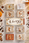 Hand-Poured Coconut Soy Wax Melts, Fall Winter Luxury Scents (4 for 20)