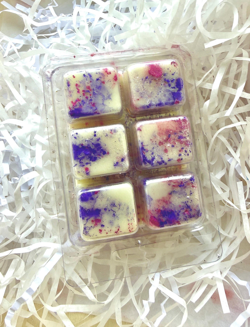 Pastel Marble Candle & Glitter Wax Melt Gift Set - Fresh Scented Relaxation Box