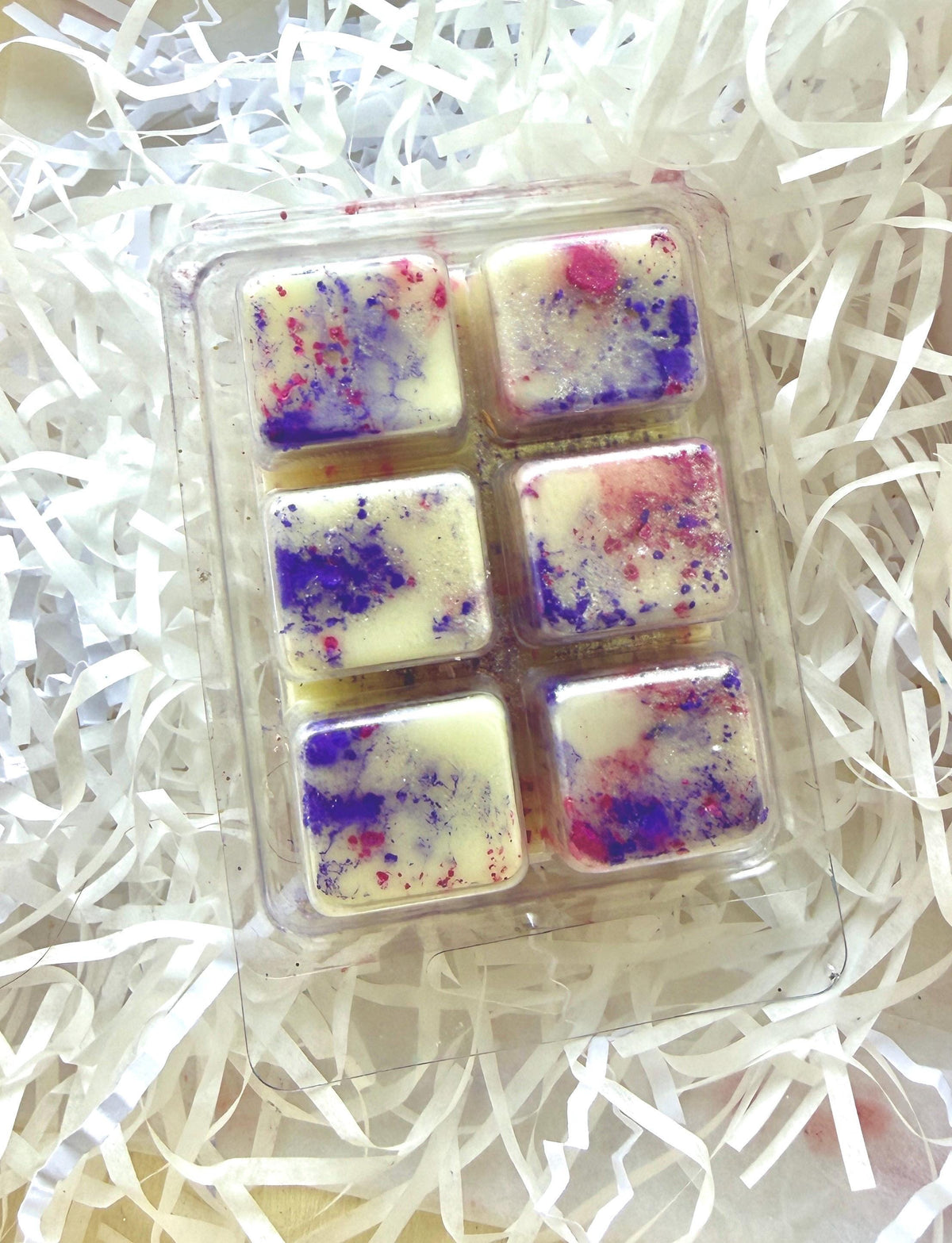 Pastel Marble Candle & Glitter Wax Melt Gift Set - Fresh Scented Relaxation Box