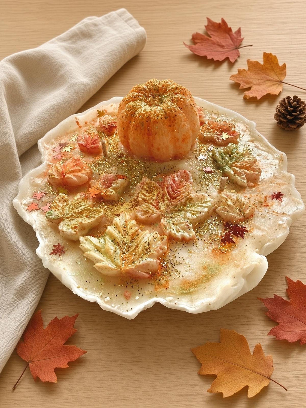 Hand made Fall Pumpkin Velvet Café Candle • Warm Coffeehouse Scent • Soy Wax