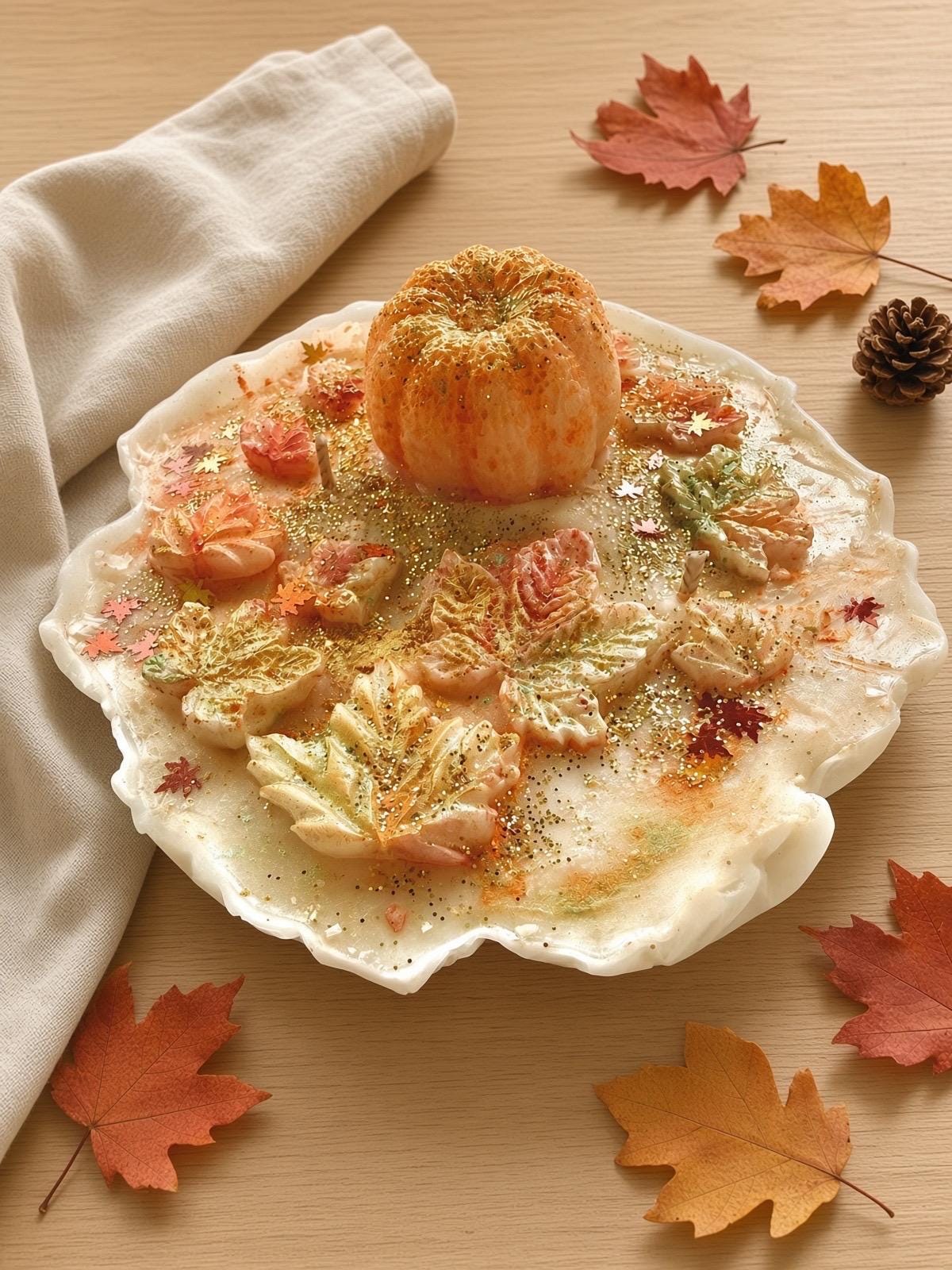 Hand made Fall Pumpkin Velvet Café Candle • Warm Coffeehouse Scent • Soy Wax