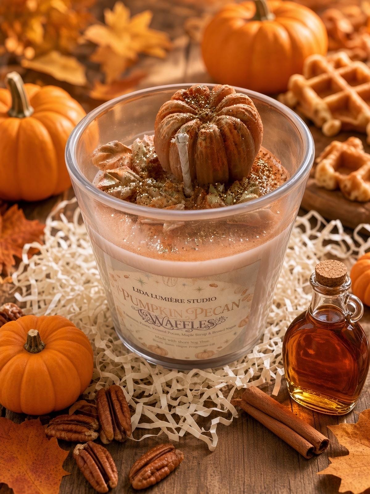 Pumpkin Pecan Waffles Soy Candle – Roasted Pecan, Maple Syrup, Brown Sugar (13 oz)