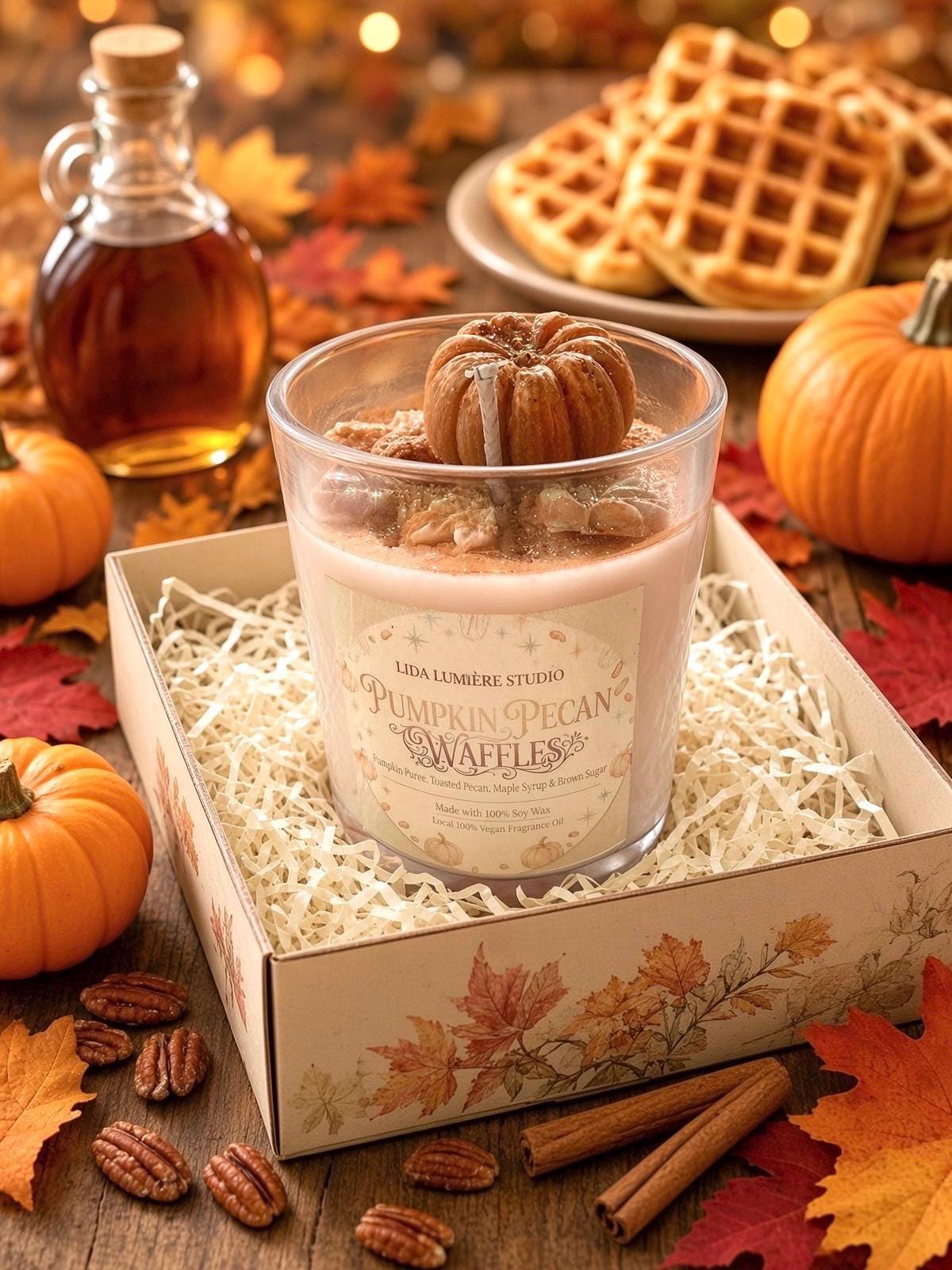 Pumpkin Pecan Waffles Soy Candle – Roasted Pecan, Maple Syrup, Brown Sugar (13 oz)