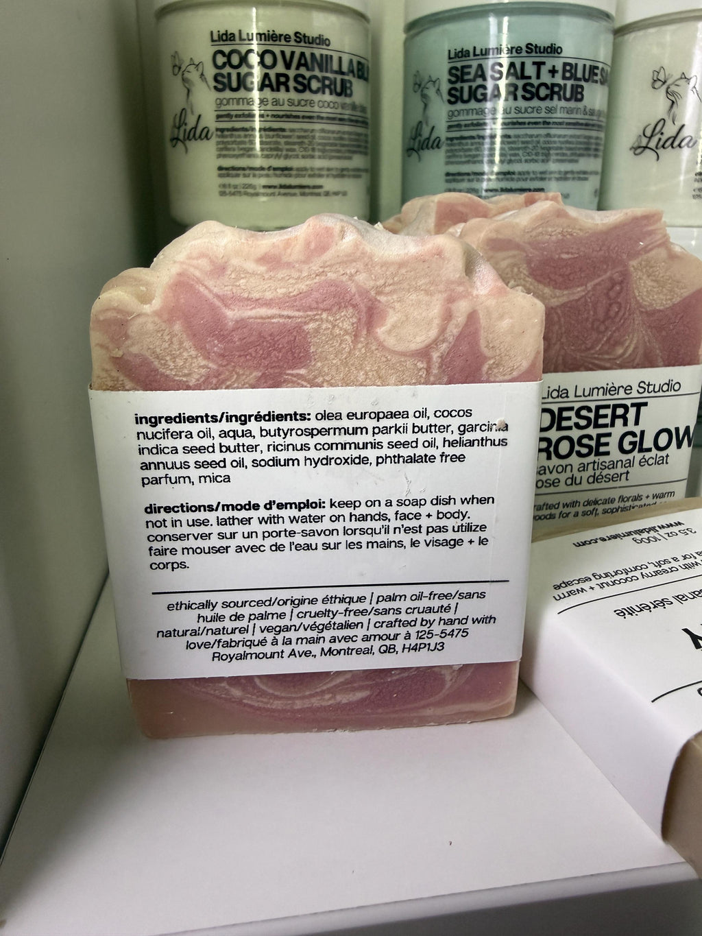 Desert Rose Glow Artisan Soap | Pink Swirl Cold Process, Sensitive Skin, Body-Safe Glitter