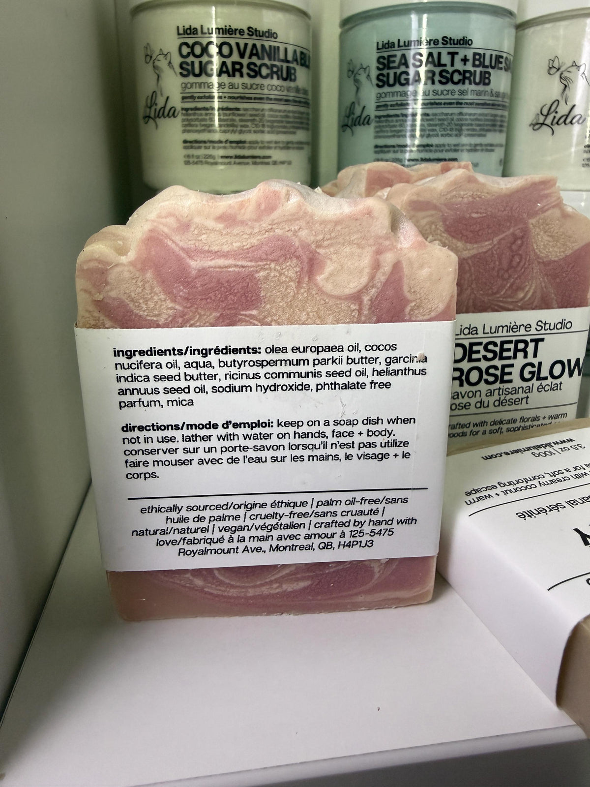 Desert Rose Glow Artisan Soap | Pink Swirl Cold Process, Sensitive Skin, Body-Safe Glitter