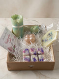 Pastel Marble Candle & Glitter Wax Melt Gift Set - Fresh Scented Relaxation Box